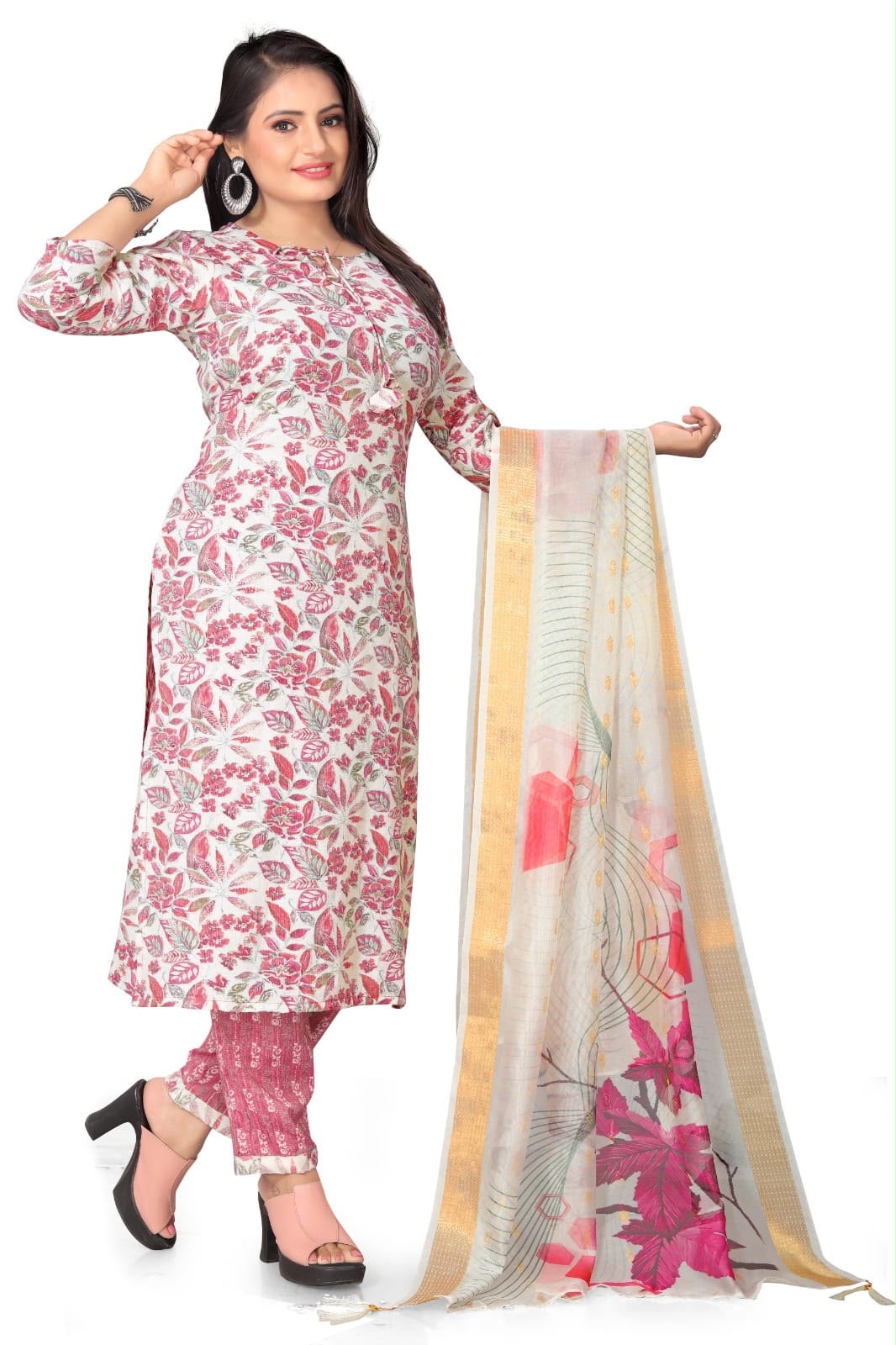 White Heritage Embroidered 3-Piece Suit