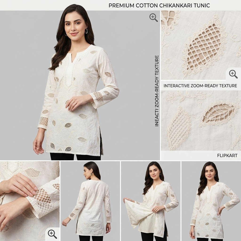 Premium Cotton Chikankari Short Tunic